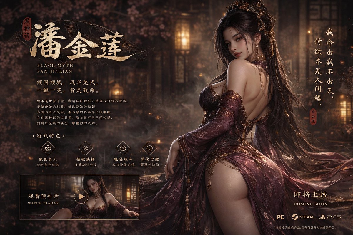 黑神话潘金莲绝美游戏封面